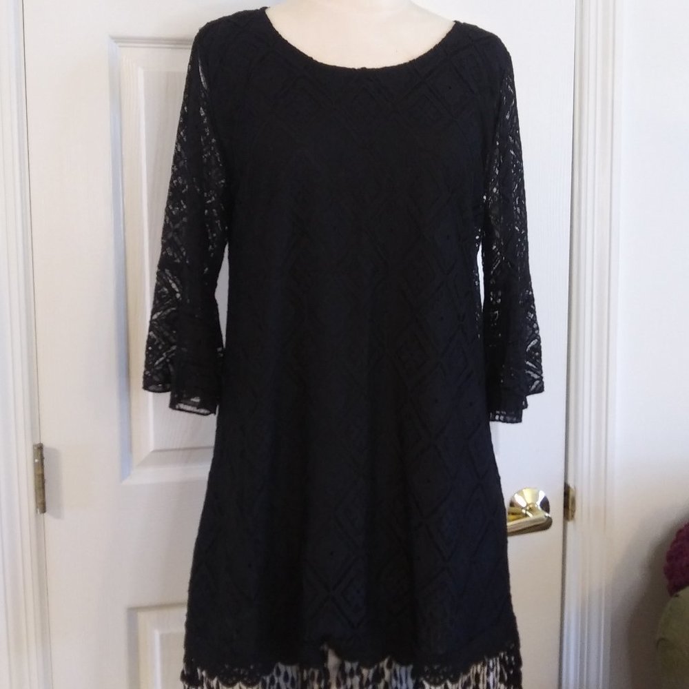 Lady Noiz | Black Diamond Lace Tunic | S | New